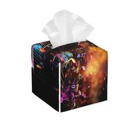 Pu Leather Cube Tissue Box Holders Modern Waterproof Square Tissue Box Cover Colorful Music Notes Facial Paper Holder For Bathroom Kitchen Nightstand Office Home Decor