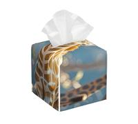 Pu Leather Cube Tissue Box Holders Modern Waterproof Square Tissue Box Cover Cute Giraffe Flowers Facial Paper Holder For Bathroom Kitchen Nightstand Office Home Decor