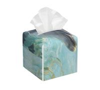 Pu Leather Cube Tissue Box Holders Modern Waterproof Square Tissue Box Cover Dolphins Art Facial Paper Holder for Bathroom Kitchen Nightstand Office Home Decor