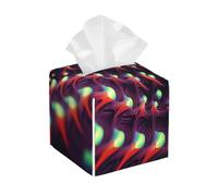 Pu Leather Cube Tissue Box Holders Modern Waterproof Square Tissue Box Cover Fantasy Sci-Fi Dizziness Facial Paper Holder For Bathroom Kitchen Nightstand Office Home Decor
