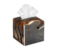 Pu Leather Cube Tissue Box Holders Modern Waterproof Square Tissue Box Cover Flame Horse Facial Paper Holder for Bathroom Kitchen Nightstand Office Home Decor