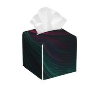 Pu Leather Cube Tissue Box Holders Modern Waterproof Square Tissue Box Cover Flowing Lines Facial Paper Holder For Bathroom Kitchen Nightstand Office Home Decor