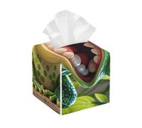 Pu Leather Cube Tissue Box Holders Modern Waterproof Square Tissue Box Cover Frog with Mouth Open Cartoon Facial Paper Holder for Bathroom Kitchen Nightstand Office Home Decor
