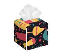 Pu Leather Cube Tissue Box Holders Modern Waterproof Square Tissue Box Cover Happy Birthday Images Facial Paper Holder For Bathroom Kitchen Nightstand Office Home Decor