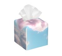 Pu Leather Cube Tissue Box Holders Modern Waterproof Square Tissue Box Cover Heart Shaped Cloud Facial Paper Holder For Bathroom Kitchen Nightstand Office Home Decor