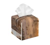 Pu Leather Cube Tissue Box Holders Modern Waterproof Square Tissue Box Cover Meerkat Animal Facial Paper Holder for Bathroom Kitchen Nightstand Office Home Decor
