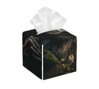 Pu Leather Cube Tissue Box Holders Modern Waterproof Square Tissue Box Cover Monkey In Jungle Facial Paper Holder For Bathroom Kitchen Nightstand Office Home Decor