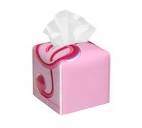 Pu Leather Cube Tissue Box Holders Modern Waterproof Square Tissue Box Cover Pink Notes Facial Paper Holder for Bathroom Kitchen Nightstand Office Home Decor