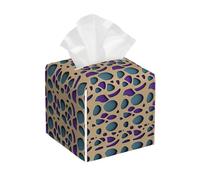 Pu Leather Cube Tissue Box Holders Modern Waterproof Square Tissue Box Cover Repetition And Pattern Facial Paper Holder For Bathroom Kitchen Nightstand Office Home Decor