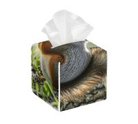 Pu Leather Cube Tissue Box Holders Modern Waterproof Square Tissue Box Cover Squirrel in The Woods Facial Paper Holder for Bathroom Kitchen Nightstand Office Home Decor