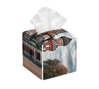 Pu Leather Cube Tissue Box Holders Modern Waterproof Square Tissue Box Cover St Basil Cathedral Red Square In Moscow Facial Paper Holder For Bathroom Kitchen Nightstand Office Home Decor
