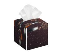 Pu Leather Cube Tissue Box Holders Modern Waterproof Square Tissue Box Cover Star Dream Catcher Facial Paper Holder For Bathroom Kitchen Nightstand Office Home Decor