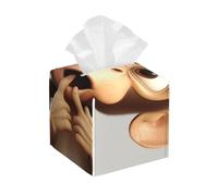 Pu Leather Cube Tissue Box Holders Modern Waterproof Square Tissue Box Cover The Silent Monkey Facial Paper Holder for Bathroom Kitchen Nightstand Office Home Decor