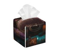 Pu Leather Cube Tissue Box Holders Modern Waterproof Square Tissue Box Cover There'S Candy In The Milkshake Facial Paper Holder For Bathroom Kitchen Nightstand Office Home Decor