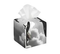 Pu Leather Cube Tissue Box Holders Modern Waterproof Square Tissue Box Cover World War 2 Facial Paper Holder for Bathroom Kitchen Nightstand Office Home Decor