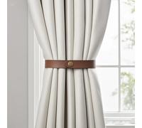 PU Leather Curtain Tie Backs, Ring Clips Curtain Buckle for Window Draperies of Home Hotel Curtain Holders, Rope Decoration Creative Curtains Buckle Modern Minimalist Set of 2 (Dark Brown)