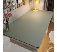 PU Leather Desk & Table Top Protector Mat, Non-Slip Surface Large/Small Waterproof Desk Mat for Keyboard, Mouse & Makeup Dressing Table(Grey,80 x 140 cm)
