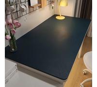 PU Leather Desk & Table Top Protector Mat, Non-Slip Surface Large/Small Waterproof Desk Mat for Keyboard, Mouse & Makeup Dressing Table(Blue,80 x 140 cm)