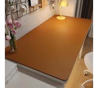 PU Leather Desk & Table Top Protector Mat, Non-Slip Surface Large/Small Waterproof Desk Mat for Keyboard, Mouse & Makeup Dressing Table(Brown,90 x 140 cm)