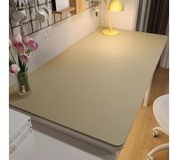 PU Leather Desk & Table Top Protector Mat, Non-Slip Surface Large/Small Waterproof Desk Mat for Keyboard, Mouse & Makeup Dressing Table(Beige,60 x 100 cm)