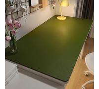 PU Leather Desk & Table Top Protector Mat, Non-Slip Surface Large/Small Waterproof Desk Mat for Keyboard, Mouse & Makeup Dressing Table(Dark Green,60 x 140 cm)