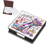 PU Leather Diamond Art Kits Note Box for Adults | 5D DIY Diamond Painting Memo Pad Holder | Sticky Note Holder with Peacock Design | Includes 160 Blank Memo Papers | for Home Office Desk
