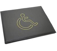 PU Leather Disabled Blue Badge and Timer Holder Wallet Protector Disability Parking Permit Discreet Cover Hologram Safe (Black)