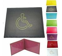 PU Leather Disabled Blue Badge and Timer Holder Wallet Protector Disability Parking Permit Discreet Cover Hologram Safe (Random)