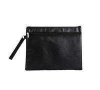 PU Leather Document Bag A4 A5 Zipper File Bag for Document Storage Waterproof Portable Men's Business Tote Bag(A4)