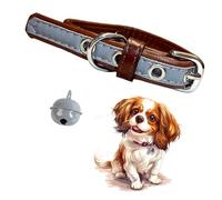 PU Leather Dog Collars & Cat Collars with Bell - Personalized Reflective Pet ID with Custom Engraved Name Tag, Adjustable Anti-Lost Waterproof Design for Small & Medium Pets by LisaMo UK (S)