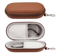 PU Leather Double Eyeglasses Case, EVA Hard Shell Portable Sunglasses Case with Metal Buckle for Sunglass,Eyeglasses