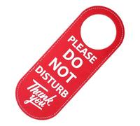 PU Leather Double Sided Please Do Not Disturb Sign, Please Do Not Disturb Door Hanger Sign, Door Knob Privacy Signs for Office, Home, Meeting, Clinic, Dorm, Online Class Video & Meeting Session (Red)