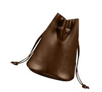 PU Leather Drawstring Bag Black Leather Pouch