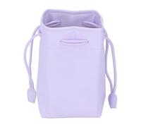 PU Leather Drawstring Pouch Bag Portable Universal Instant Camera Film Printer Storage Organizer (Purple)