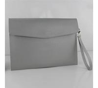 PU Leather Envelope A4 Handheld File Bag Large Capacity Documents Envelope File Holder(Grey)