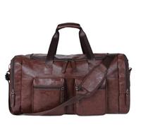 Pu Leather Extra-Large Capacity Travel Bag Men's Business Trip Duffel Bag Hand Bill Shoulder Travel Duffel Bag(2)
