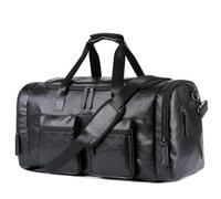 Pu Leather Extra-Large Capacity Travel Bag Men's Business Trip Duffel Bag Hand Bill Shoulder Travel Duffel Bag,D-As Shown