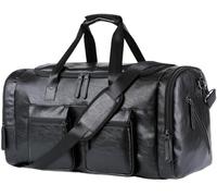 Pu Leather Extra-Large Capacity Travel Bag Men's Business Trip Duffel Bag Hand Bill Shoulder Travel Duffel Bag(1)