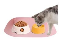 Pu Leather Feeding Mat, Waterproof Dog Bowl Pad, High-Edge Spill-Proof Tray, Non-Slip Pet Dining, Elegant Placemat for Puppies and Kittens, Easy-Clean Floor Protector for Kennel