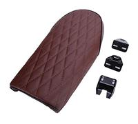 PU Leather Flat Vintage Motorcycle Seat Cushion, Universal Fit for CB X100 CG125 Cafe Racer, Non - Slip Saddle with High - Density Sponge for Retro Bikes (Red B)
