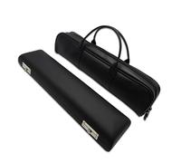 PU Leather Flute Case Zippered Carry Handbag With Double Carry Handle Storage For 17 Holes PU Leather Bag Holder
