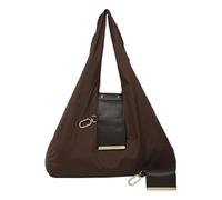 PU Leather Foldable Keychain Tote Bag Expandable Mini Organizer Bag (Coffee)