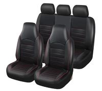 PU Leather Front Car Seat Covers Auto Interior Fashion Style High Back Bucket Car Seat Cover Car Seat Protector 2PCS Car Seat Covers(Red-5PCS)