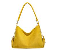 PU Leather Frosted Shoulder Bag All-Match Underarm Bag Commute Handbag (Yellow)