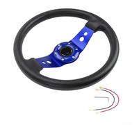 PU Leather Gaming Wheel 320mm Non-Slip for surface PU Leather(Blue)
