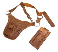 Pu Leather Gardening Tool Belt with Detachable Pouch, Adjustable Waist Belt, Multi-Pocket Organizer Apron