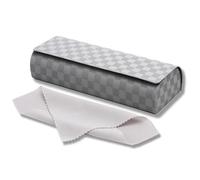 PU Leather Glasses Case with Cleaning Cloth - Magnetic Hard Shell Eyewear Box with Soft Lining - Compact Spectacle Holder for Travel & Daily Use - Scratch-Resistant Eyeglass Storage Case (Grey)