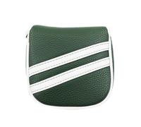 PU Leather Golf Mallet Putter Magnetic Stripes Pattern Headcover Blade Putter Protective Guard Golf Club Protective Equipment with Magnetic Closure & Fleece Interior (Green, Square)