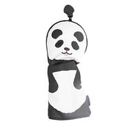 PU Leather Golf Wood Head Covers Waterproof Cartoon Thicken Plush Golf Club Headcover Protective Gear for Golfers Black White 11.8x5.1 Inches