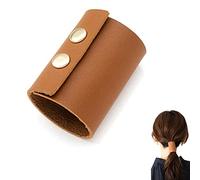 PU Leather Hair Cuff Leather Ponytail Holder Ponytail Wrap Suitable for Ponytails Women Girls Long Hair